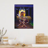 Barbarian met Skeleton Wizard Poster (Keuken)