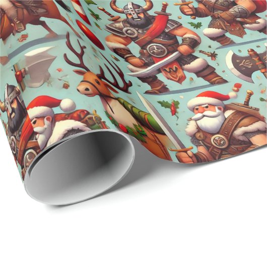 Barbarian-Themed Christmas Wrapping Paper Cadeaupapier (Rol Hoek)