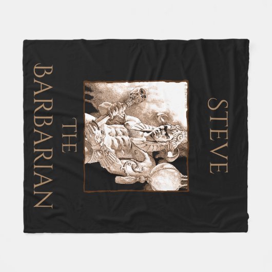 Barbarian Warrior Personalized Fleece Deken (Voorkant (Horizontaal))