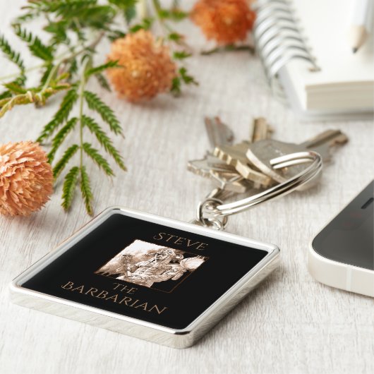 Barbarian Warrior Personalized Sleutelhanger (Zijkant)