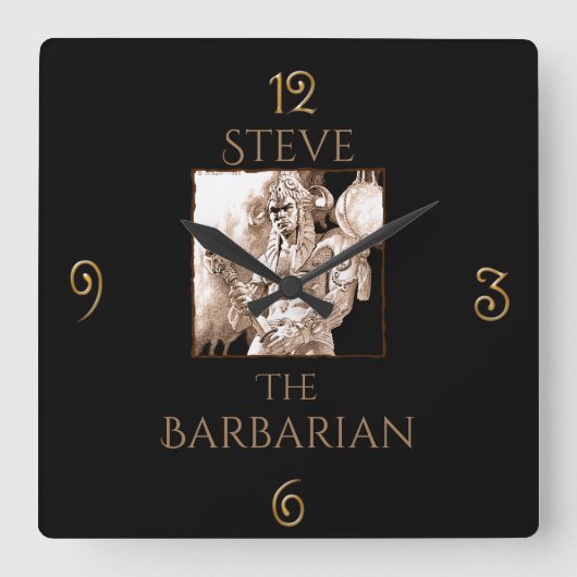 Barbarian Warrior Personalized Vierkante Klok (Voorkant)