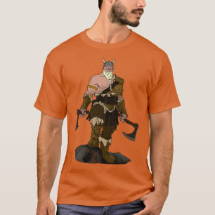 Barbaric Viking met baard en ascadeau voor mes T-shirt