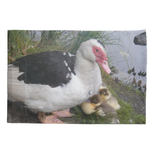 Barbarijse eenden en kogellagers kussensloop (Achterkant)