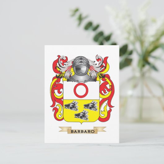 Barbaro wapenschild (familiewapen) briefkaart (Staand voorkant)