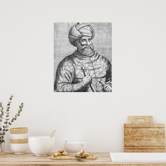 Barbarossa, illustratie van Andre Thevet's Poster (Keuken)