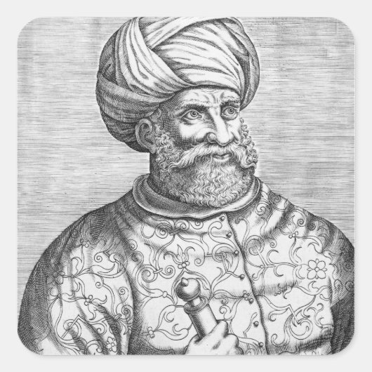 Barbarossa, illustratie van Andre Thevet's Vierkante Sticker (Voorkant)