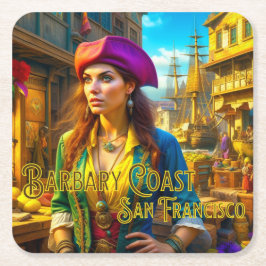 Barbary Coast San Francisco Piraat Papier Onderzet Kartonnen Onderzetters