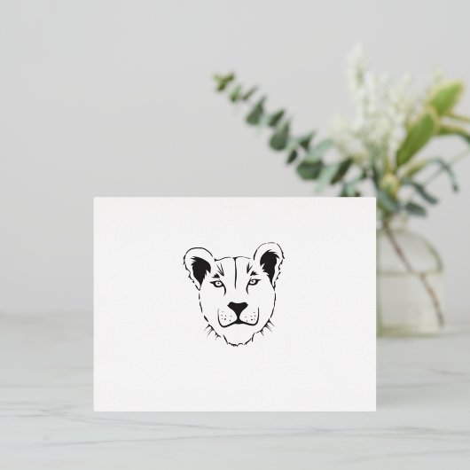 Barbary Lioness Folie Invitation Briefkaart (Staand Voorkant)