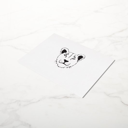 Barbary Lioness Folie Invitation Briefkaart (Gedraaid)