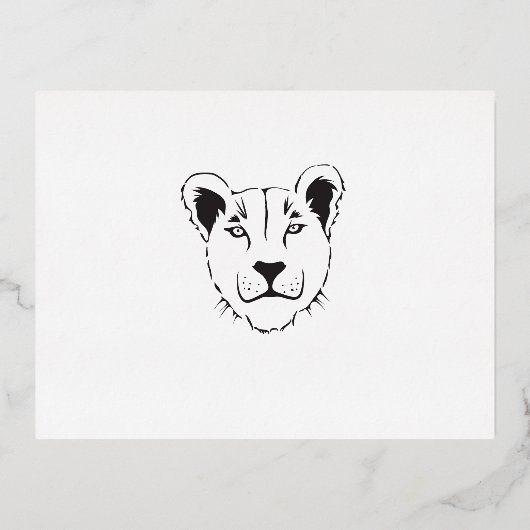 Barbary Lioness Folie Invitation Briefkaart (Voorkant)
