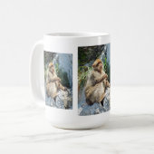 Barbary macaque aap koffiemok (Voorkant links)