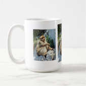 Barbary macaque aap koffiemok (Links)