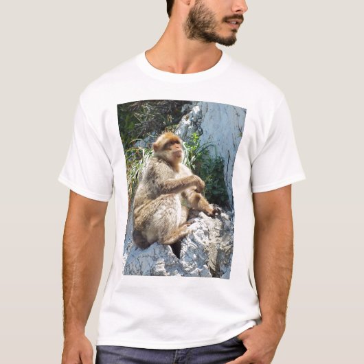Barbary macaque aap t-shirt (Voorkant)
