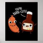 Barbe-schattig Funny Barbecue Pun Dark BG Poster (Voorkant)