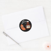 Barbe-schattig Funny Barbecue Pun Dark BG Ronde Sticker (Envelop)