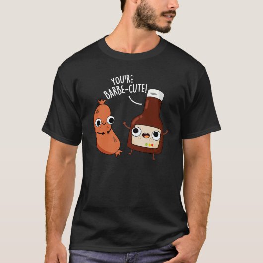 Barbe-schattig Funny Barbecue Pun Dark BG T-shirt (Voorkant)