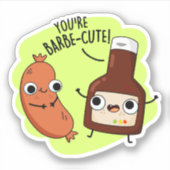 Barbe-schattig Funny Barbecue Pun Sticker (Voorkant)