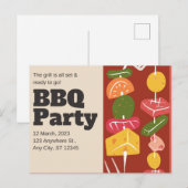 Barbecue Aankondigingskaart (Voorkant / Achterkant)