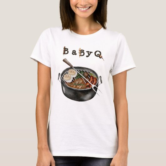 Barbecue Achtertuin Party Baby shower BBQ Moeder T-shirt (Voorkant)