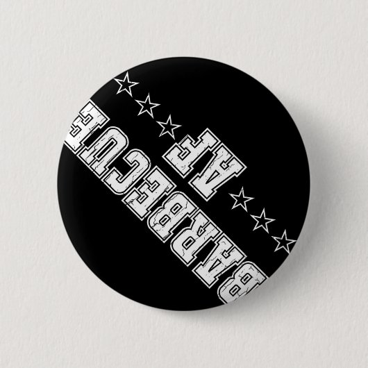 Barbecue Af T-shirt Bbq T-shirt Retro Styl Ronde Button 5,7 Cm (Voorkant)