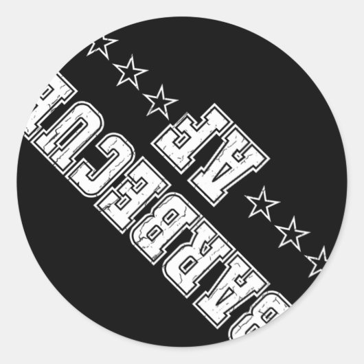 Barbecue Af T-shirt Bbq T-shirt Retro Styl Ronde Sticker (Voorkant)