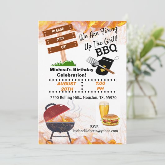 Barbecue and Barbecue Kaart (Staand voorkant)