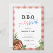 Barbecue Baby Geslacht Onthulling Uitnodiging (Voorkant)