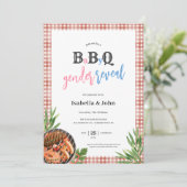 Barbecue Baby Geslacht Onthulling Uitnodiging (Staand voorkant)