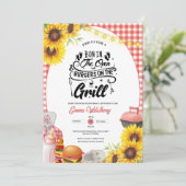 Barbecue Baby-Q Douche Zonnebloem Plaid BBQ Meisje Kaart (Staand voorkant)