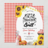 Barbecue Baby-Q Douche Zonnebloem Plaid BBQ Meisje Kaart (Voorkant / Achterkant)