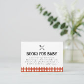 Barbecue Baby shower Boeken voor Baby Informatiekaartje (Staand voorkant)