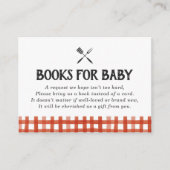 Barbecue Baby shower Boeken voor Baby Informatiekaartje (Voorkant)