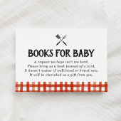 Barbecue Baby shower Boeken voor Baby Informatiekaartje