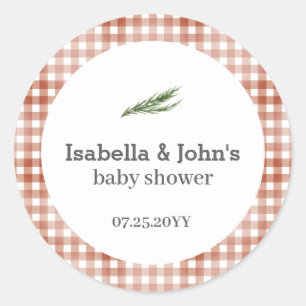 Barbecue Baby Shower Cadeautje Ronde Sticker