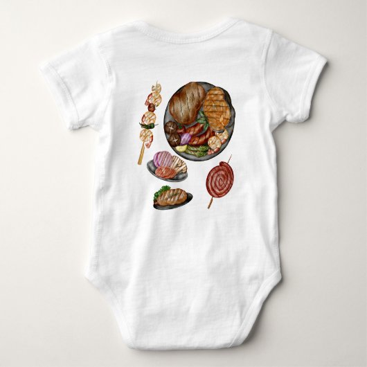 Barbecue Backyard Party Baby shower BBQ Romper (Achterkant)