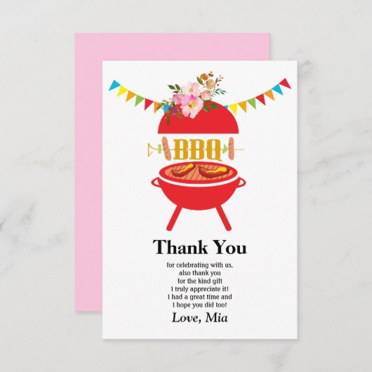 barbecue barbecue , bbq grill , dank u bedankkaart (Voorkant / Achterkant)