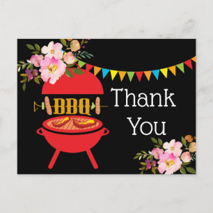 barbecue barbecue , bbq grill , dank u uitnodiging briefkaart
