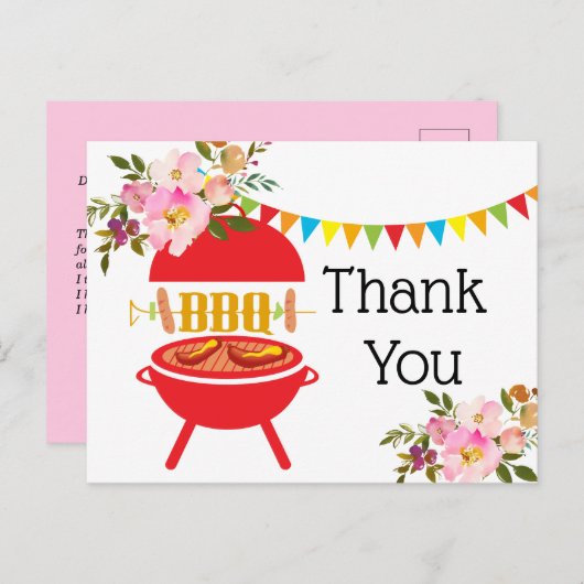 barbecue barbecue , bbq grill , dank u uitnodiging briefkaart (Voorkant / Achterkant)