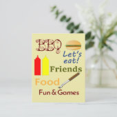 Barbecue Barbeque Party Kaart (Staand voorkant)