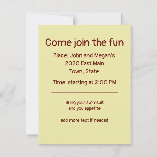 Barbecue Barbeque Party Kaart (Achterkant)