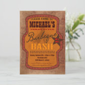 Barbecue Bash Invitation - Western of Texas Style Kaart (Staand voorkant)