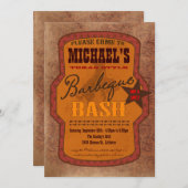 Barbecue Bash Invitation - Western of Texas Style Kaart (Voorkant / Achterkant)
