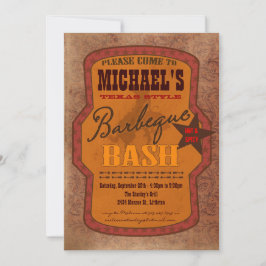 Barbecue Bash Invitation - Western of Texas Style Kaart