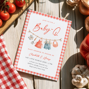 Barbecue BBQ Baby Shower Uitnodiging