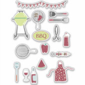Barbecue BBQ Cook Out Sticker (Voorkant)
