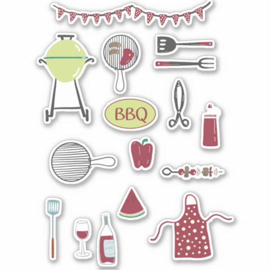 Barbecue BBQ Cook Out Sticker (Voorkant)