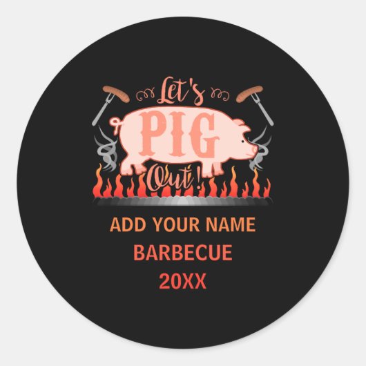 Barbecue Bbq Funny G Grill Competition Ronde Sticker (Voorkant)