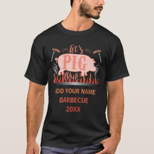 Barbecue BBQ Funny Pig Grill Competition Aangepast T-shirt