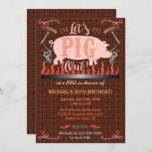 Barbecue BBQ Funny Pig Summer Birthday Kaart (Voorkant / Achterkant)