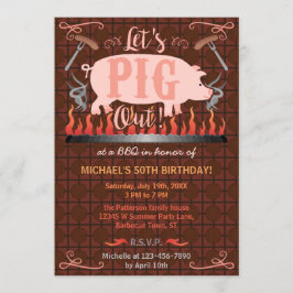 Barbecue BBQ Funny Pig Summer Birthday Kaart